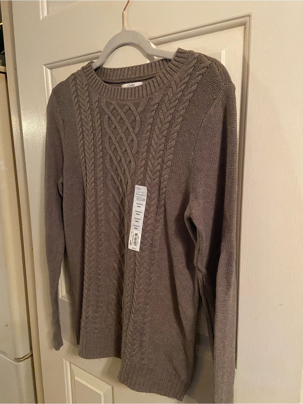 croft & barrow Cable Knit Sweater in Taupe Gray